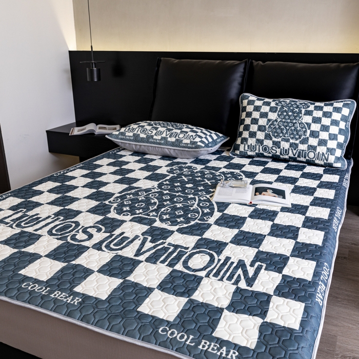 91家纺网 家纺一手货源 找家纺 摩卡（乐趣） 2025新品乳胶凉席 棋盘格公仔