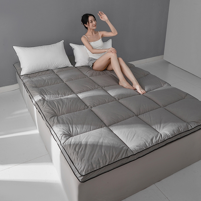 91家纺网 家纺一手货源 找家纺 丽诺床垫 2025新款全棉纯棉防螨软床垫-风格一 全棉软床垫酒店风10cm灰色