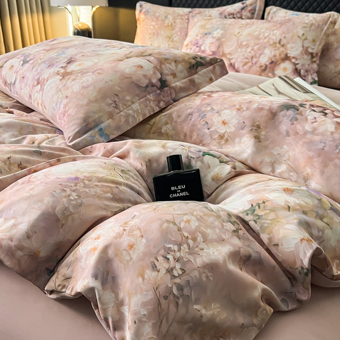 91家纺网 家纺一手货源 找家纺 仟网汇 2025新款棉代尔轻奢系列四件套 梅芙