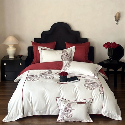 91家纺网 家纺一手货源 找家纺 （总）江涞 福蝶系列100长绒棉四件套