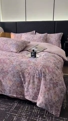 91家纺网 家纺一手货源 找家纺 仟网汇 2025新款棉代尔轻奢系列四件套 云中行