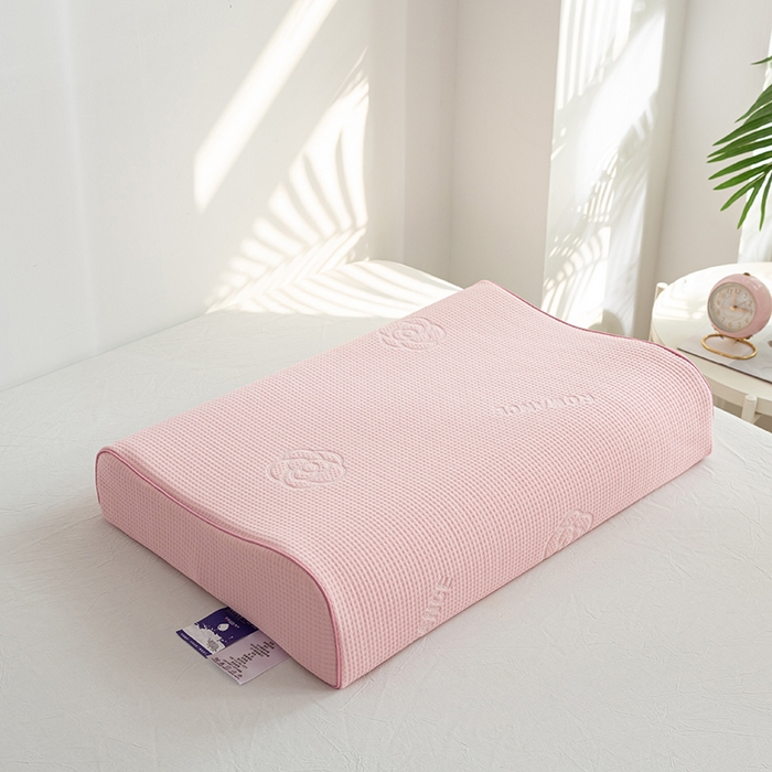 91家纺网 家纺一手货源 找家纺 萌番宝 2025山茶花冰丝凉感凉感丝乳胶枕夏季冰凉感 山茶花粉色