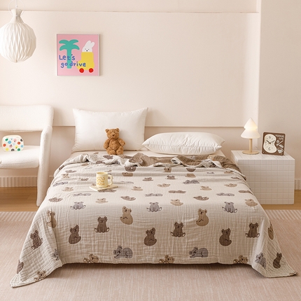 91家纺网 家纺一手货源 找家纺 （总）麻依 2025新款四层全棉纱布毯盖毯毛巾被子被芯