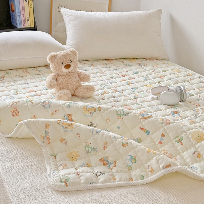 91家纺网 家纺一手货源 找家纺 澳萝拉 2025新款纯棉双层纱印花软床垫床褥 玩具屋