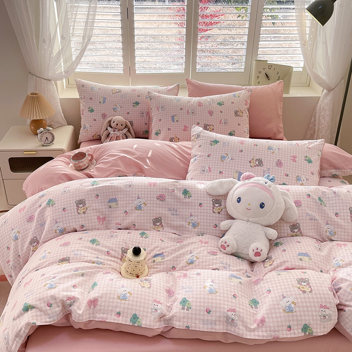 91家纺网 家纺一手货源 找家纺 宜家坊 2025全棉13070单被套印花小清新卡通碎花纯棉单品被套枕套（有预缩售后无忧 免费提供买家秀） 小不点们