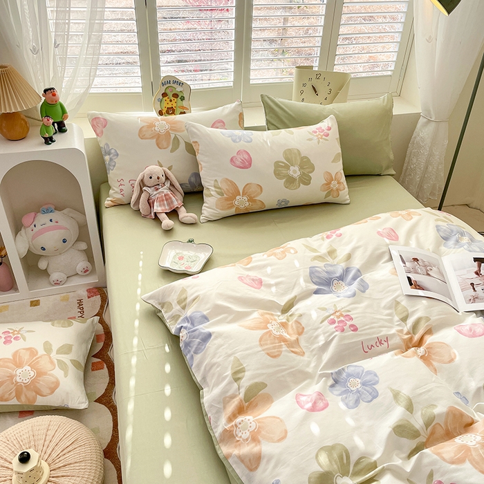 91家纺网 家纺一手货源 找家纺 宜家坊 2025新款全棉13070单床单床笠纯棉单品枕套床笠床单（有预缩尺寸 售后无忧 免费提供买家秀） 云锦花卉