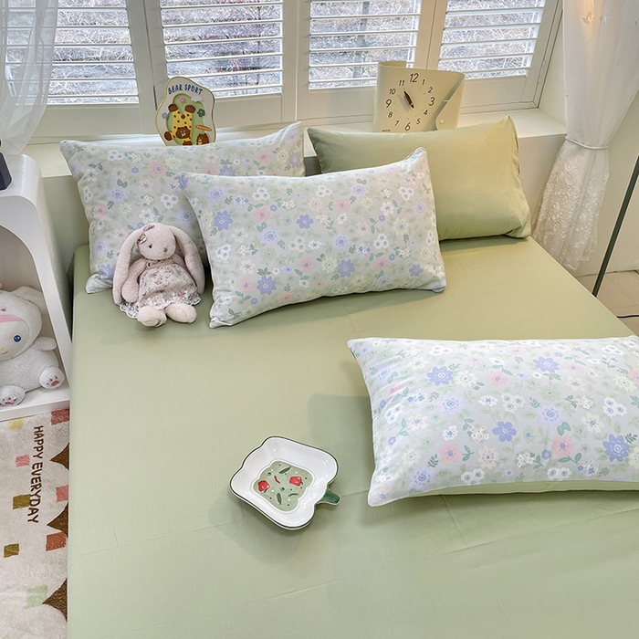 91家纺网 家纺一手货源 找家纺 宜家坊 2025新款全棉13070单床单床笠纯棉单品枕套床笠床单（有预缩尺寸 售后无忧 免费提供买家秀） 绿意盎然