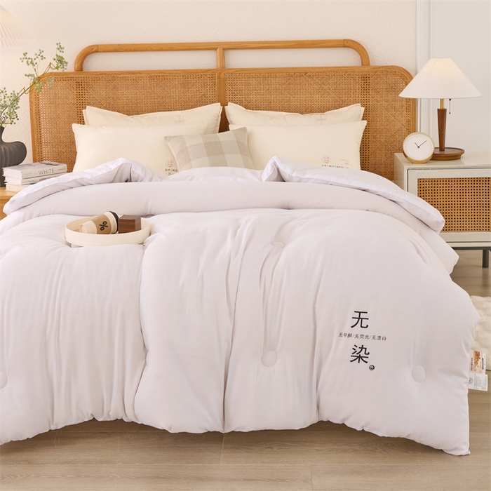 91家纺网 家纺一手货源 找家纺 瑶瑶家居床垫 2025新款水洗棉磨毛大豆纤维被无染 无染-白色