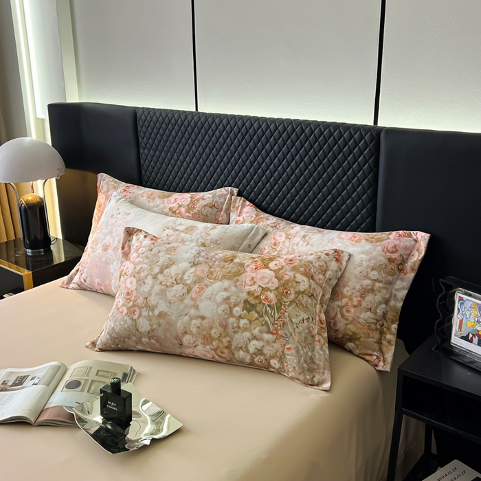 91家纺网 家纺一手货源 找家纺 仟网汇 2025新款棉代尔轻奢系列四件套 南茜