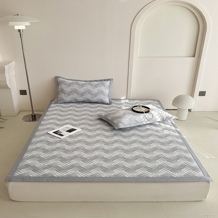 网客家纺 2025新款高分子PE（聚乙烯）提花凉感软席 几何梦镜