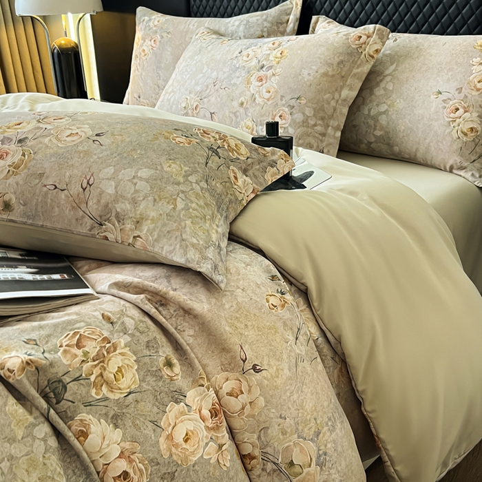 91家纺网 家纺一手货源 找家纺 仟网汇 2025新款棉代尔轻奢系列四件套 妮娜