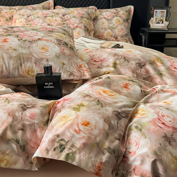 91家纺网 家纺一手货源 找家纺 仟网汇 2025新款棉代尔轻奢系列四件套 凯莉