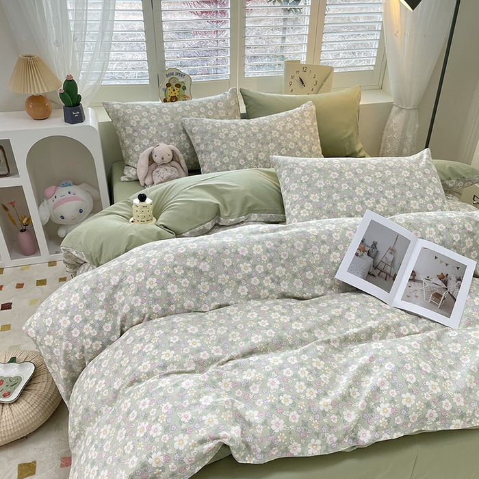 91家纺网 家纺一手货源 找家纺 宜家坊 2025全棉13070单被套印花小清新卡通碎花纯棉单品被套枕套（有预缩售后无忧 免费提供买家秀） 木棉花