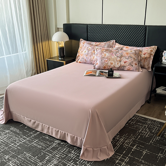 91家纺网 家纺一手货源 找家纺 仟网汇 2025新款棉代尔轻奢系列四件套 安妮