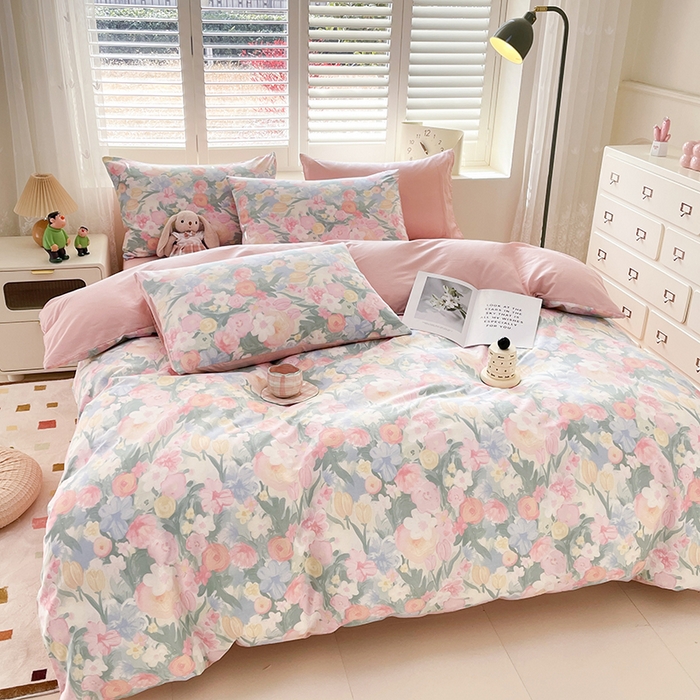 91家纺网 家纺一手货源 找家纺 宜家坊 2025全棉13070单被套印花小清新卡通碎花纯棉单品被套枕套（有预缩售后无忧 免费提供买家秀） 郁金花开