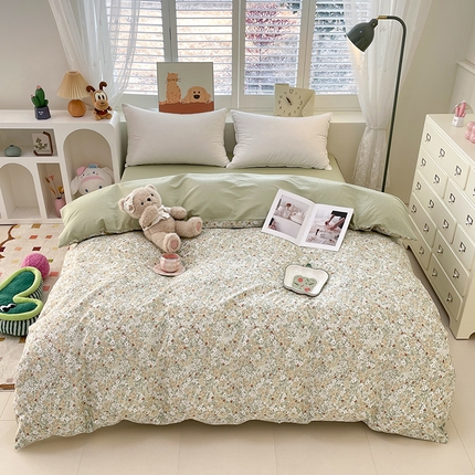 91家纺网 家纺一手货源 找家纺 （总）宜家坊 2025全棉13070单被套印花小清新卡通碎花纯棉单品被套枕套（有预缩售后无忧 免费提供买家秀）