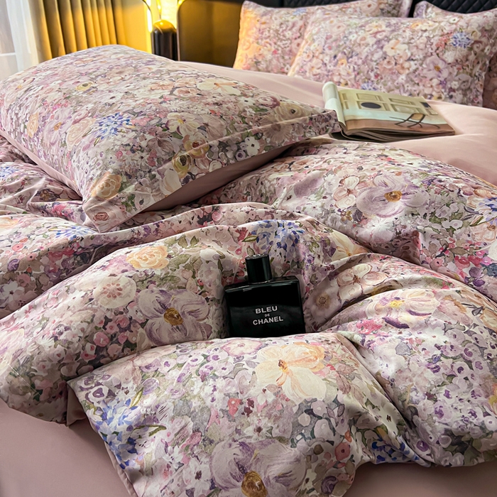 91家纺网 家纺一手货源 找家纺 仟网汇 2025新款棉代尔轻奢系列四件套 云中行