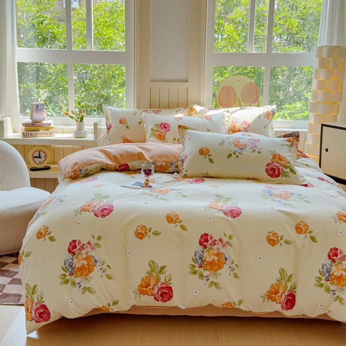 91家纺网 家纺一手货源 找家纺 （总）佑佳家纺 2024新款140克磨毛印花植物羊绒单被套磨毛四件套