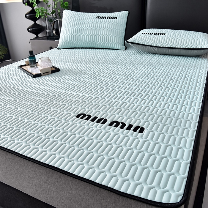 91家纺网 家纺一手货源 找家纺 炫拼家纺 2025新款平铺款乳胶凉席-minmin minmin冰雪蓝