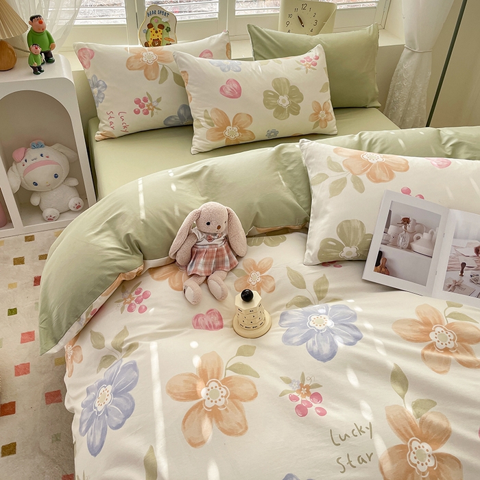 91家纺网 家纺一手货源 找家纺 宜家坊 2025热款全棉四件套学生床三件套单品床单床笠单被套印花小清新卡通碎花纯棉三四件套 云锦花卉