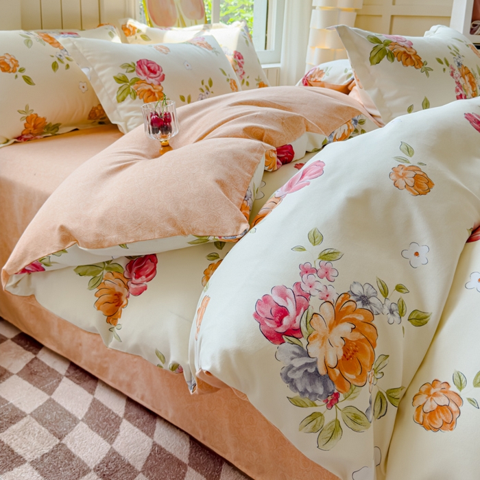 91家纺网 家纺一手货源 找家纺 （总）佑佳家纺 2024新款140克磨毛印花植物羊绒单被套磨毛四件套