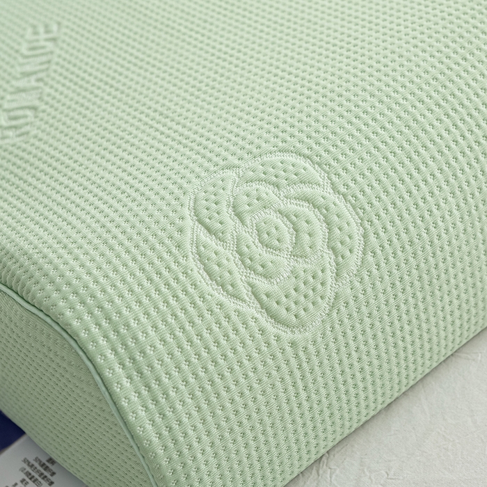 91家纺网 家纺一手货源 找家纺 萌番宝 2025山茶花冰丝凉感凉感丝乳胶枕夏季冰凉感 山茶花绿色