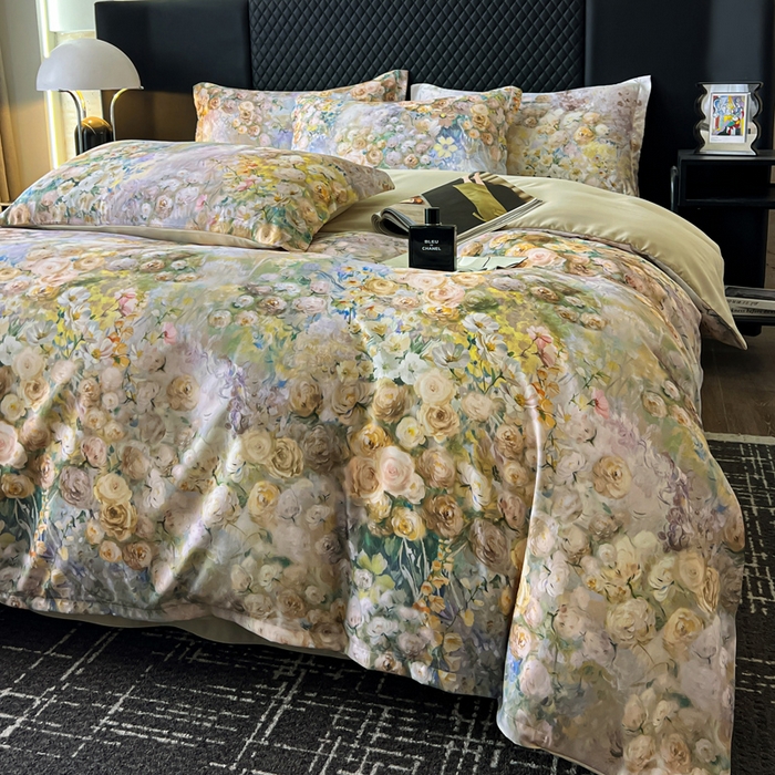 91家纺网 家纺一手货源 找家纺 仟网汇 2025新款棉代尔轻奢系列四件套 华尔兹