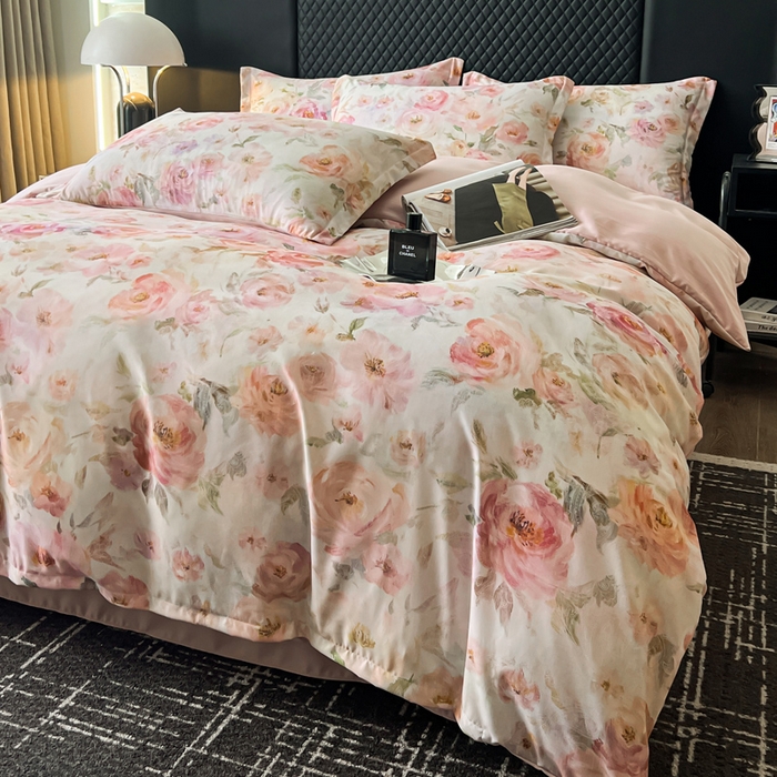 91家纺网 家纺一手货源 找家纺 仟网汇 2025新款棉代尔轻奢系列四件套 伊丽莎