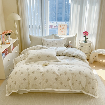 91家纺网 家纺一手货源 找家纺 （总）五月家纺 2025新款四层纱印花四件套