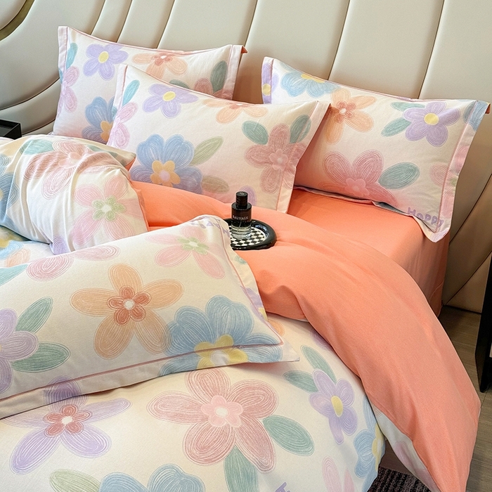 91家纺网 家纺一手货源 找家纺 海洋家纺 2025新款全棉磨毛四件套 洛城时光