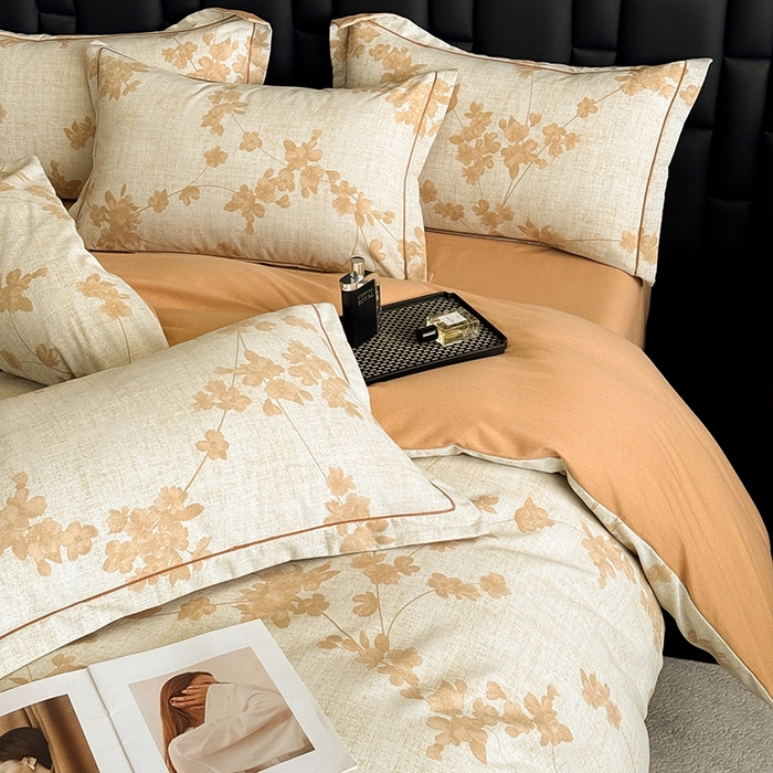 91家纺网 家纺一手货源 找家纺 海洋家纺 2026新款全棉磨毛四件套 巴黎春天