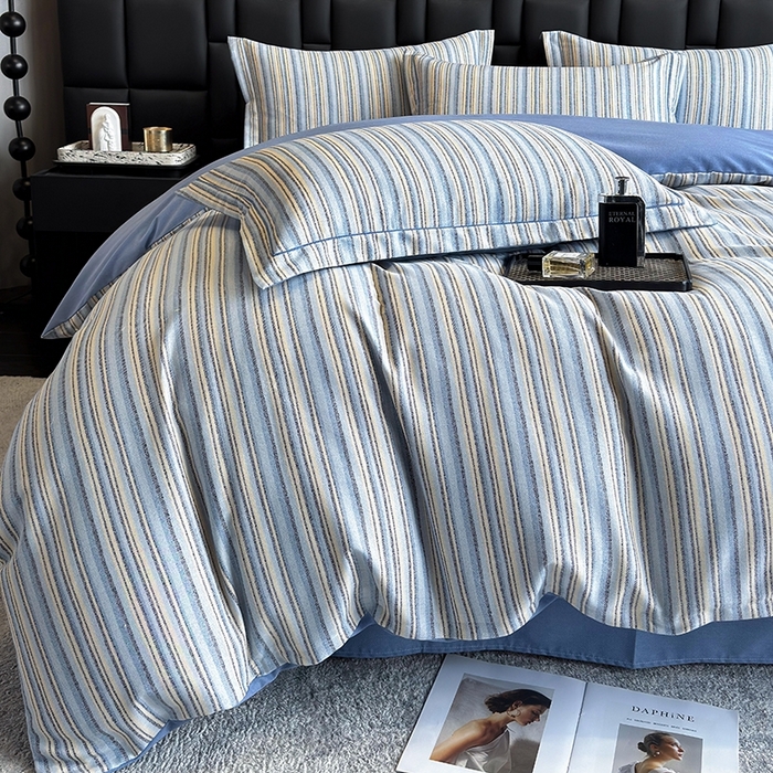 91家纺网 家纺一手货源 找家纺 海洋家纺 2026新款全棉磨毛四件套 艾尔伦 蓝