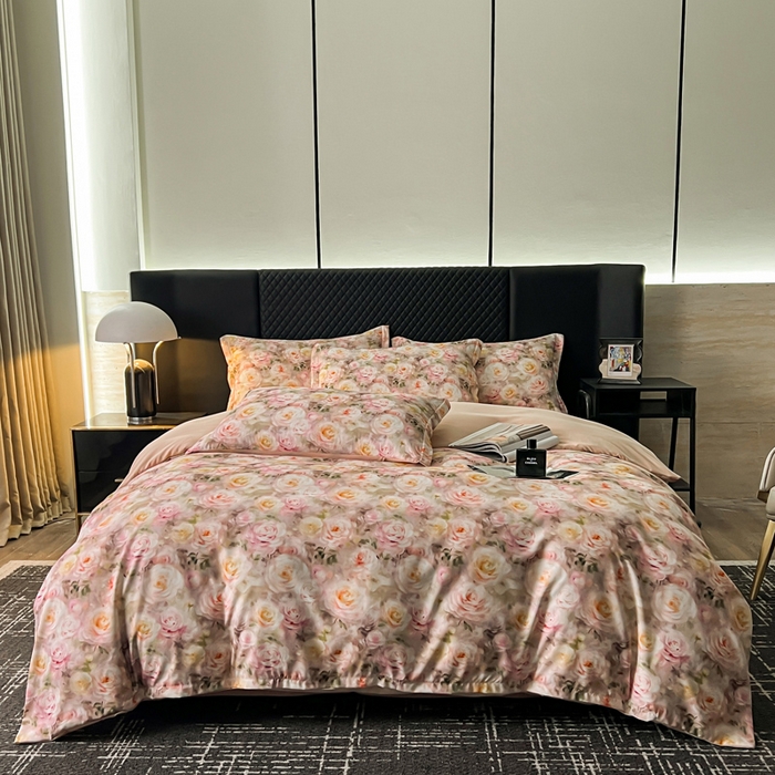 91家纺网 家纺一手货源 找家纺 仟网汇 2025新款棉代尔轻奢系列四件套 凯莉