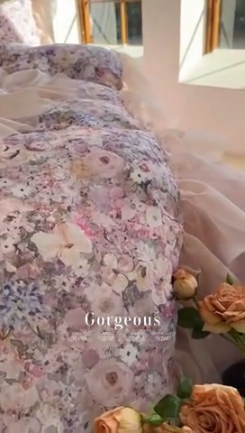 91家纺网 家纺一手货源 找家纺 仟网汇 2025新款韩版棉代尔法式四件套 卡西娅