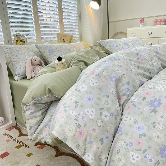 91家纺网 家纺一手货源 找家纺 宜家坊 2025全棉13070单被套印花小清新卡通碎花纯棉单品被套枕套（有预缩售后无忧 免费提供买家秀） 绿意盎然