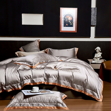 91家纺网 家纺一手货源 找家纺 （总）U品汇 2025新款60支双股120s天丝棉提花莱赛尔纤维刺绣花四件套纯棉全棉凉感丝滑（罗宾）