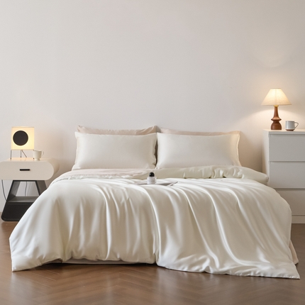 利欧 2025新款双拼水洗天丝四件套 双拼-米黄+奶咖