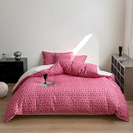 窝米 2025新品简约时尚双层纱系列四件套 APT