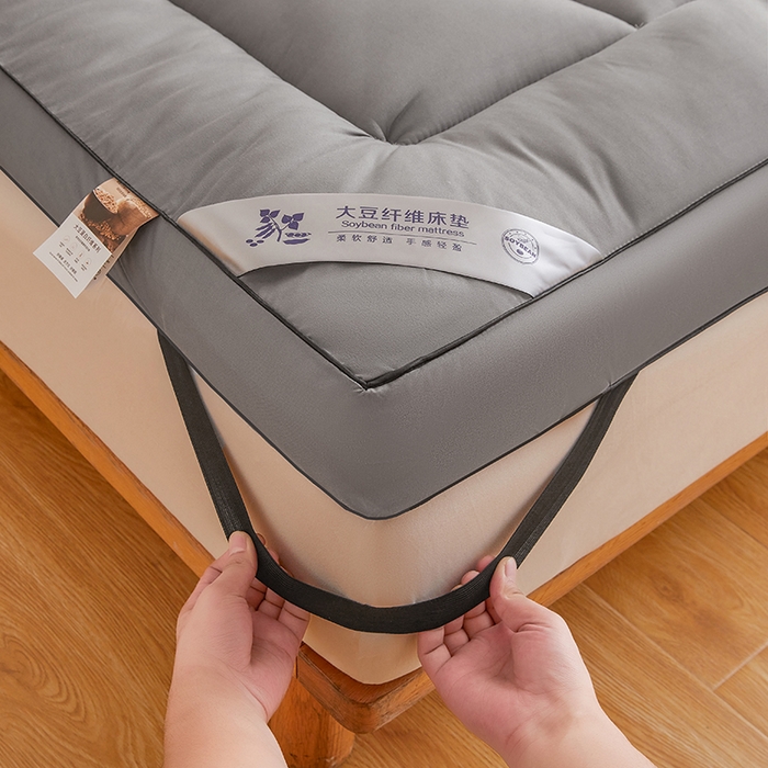 91家纺网 家纺一手货源 找家纺 丽诺床垫 2025新款抗菌大豆床垫 灰色5cm