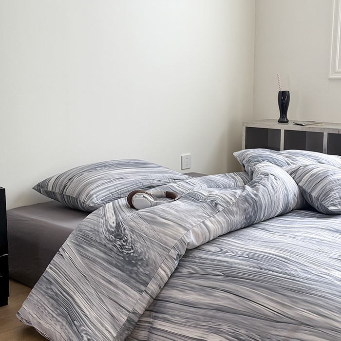 91家纺网 家纺一手货源 找家纺 窝米 2025新品简约时尚双层纱系列四件套 慕尼黑