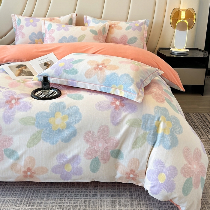 91家纺网 家纺一手货源 找家纺 海洋家纺 2025新款全棉磨毛四件套 洛城时光