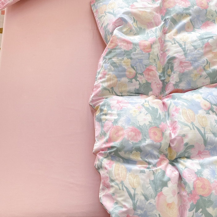 91家纺网 家纺一手货源 找家纺 宜家坊 2025新款全棉13070单床单床笠纯棉单品枕套床笠床单（有预缩尺寸 售后无忧 免费提供买家秀） 郁金花开