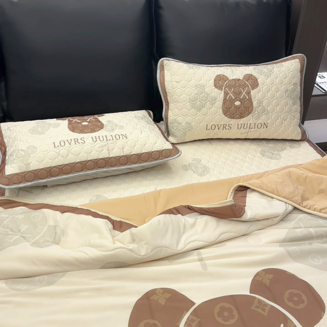 91家纺网 家纺一手货源 找家纺 摩卡（乐趣） 2025新品乳胶凉席 熊头咖