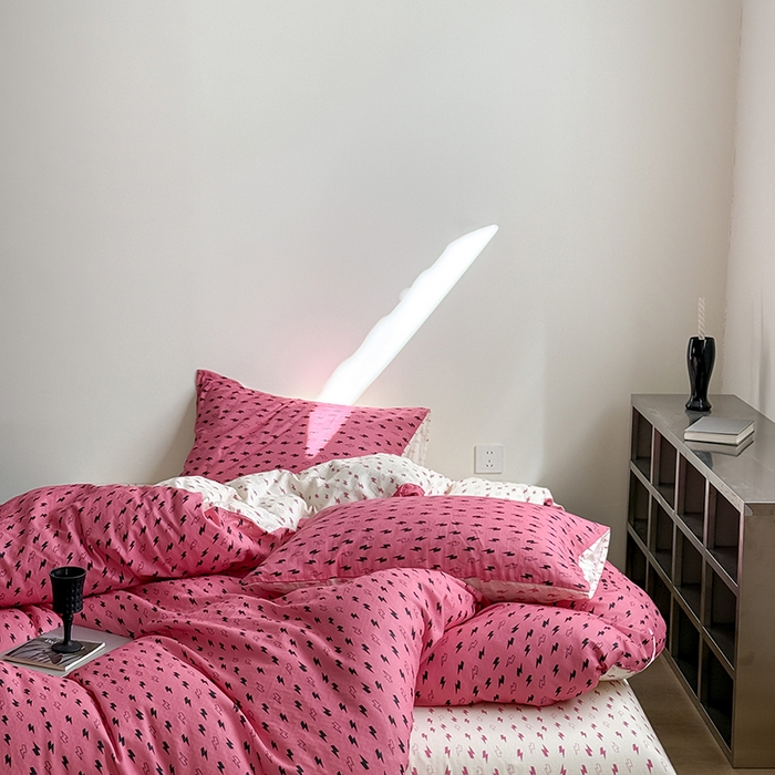 91家纺网 家纺一手货源 找家纺 窝米 2025新品简约时尚双层纱系列四件套 APT