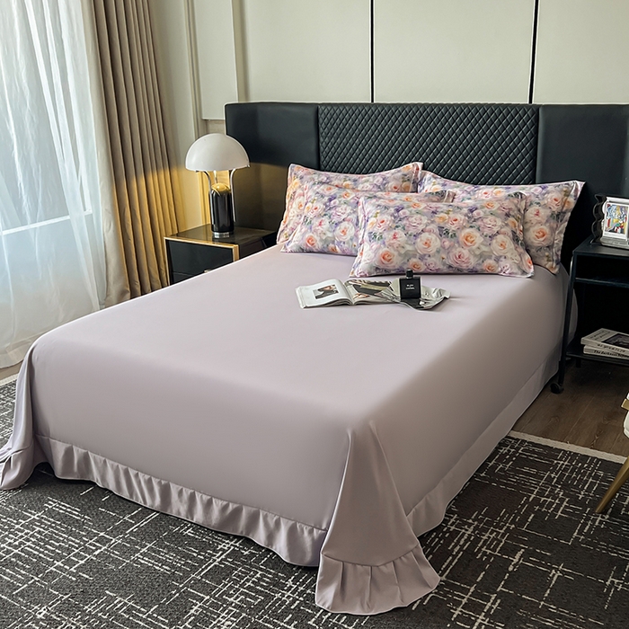 91家纺网 家纺一手货源 找家纺 仟网汇 2025新款棉代尔轻奢系列四件套 花非花