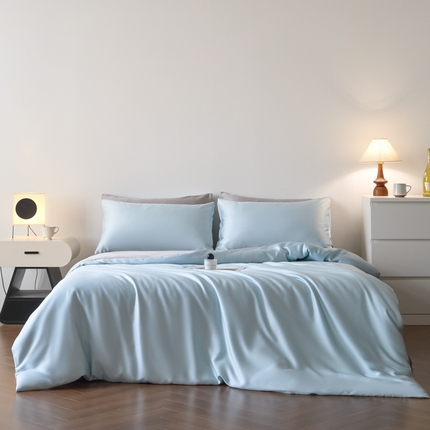 91家纺网 家纺一手货源 找家纺 （总）利欧 2025新款双拼水洗天丝四件套