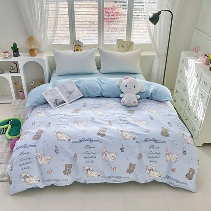 91家纺网 家纺一手货源 找家纺 （总）宜家坊 2025全棉13070单被套印花小清新卡通碎花纯棉单品被套枕套（有预缩售后无忧 免费提供买家秀）