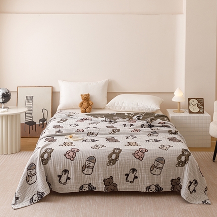 91家纺网 家纺一手货源 找家纺 （总）麻依 2025新款四层全棉纱布毯盖毯毛巾被子被芯