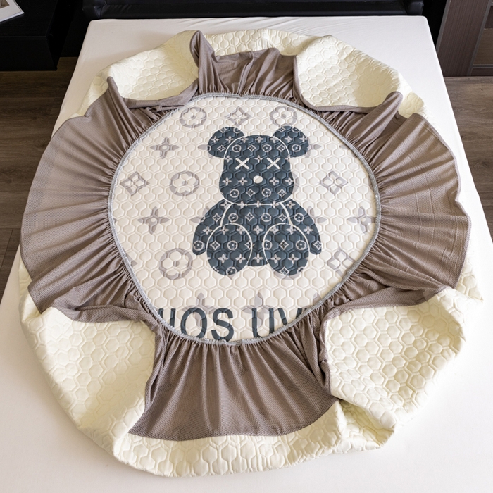 91家纺网 家纺一手货源 找家纺 摩卡（乐趣） 2025新款春夏新款夏凉被 冰激凌大豆夏被 熊仔白