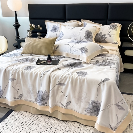 91家纺网 家纺一手货源 找家纺 （总）朵希曼 2025春夏新款50S镂空天丝夏被夏凉被空调被夏被四件套